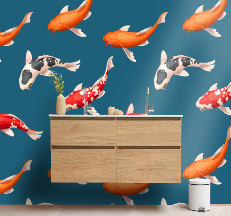 Animals wall mural colorful koi fish - TenStickers