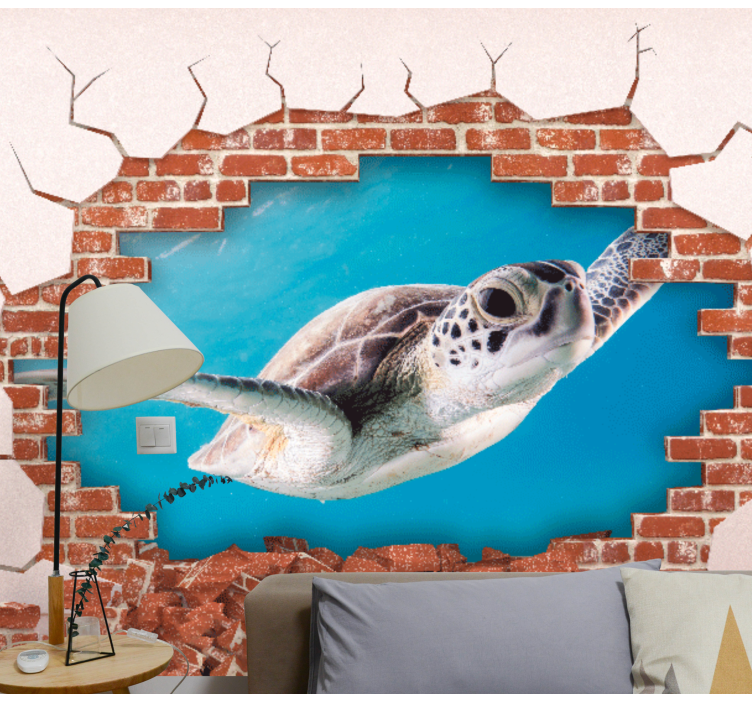 Animals wall mural customizable turtle design - TenStickers