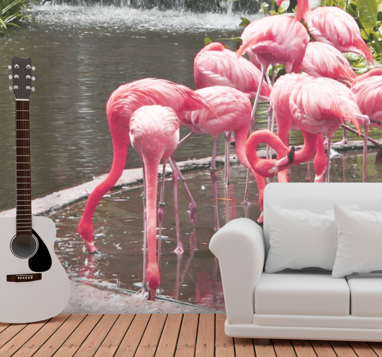 Animals wall mural flamingo collection - TenStickers