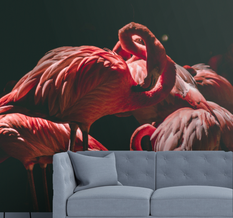 Animals wall mural flamingo tranquility - TenStickers