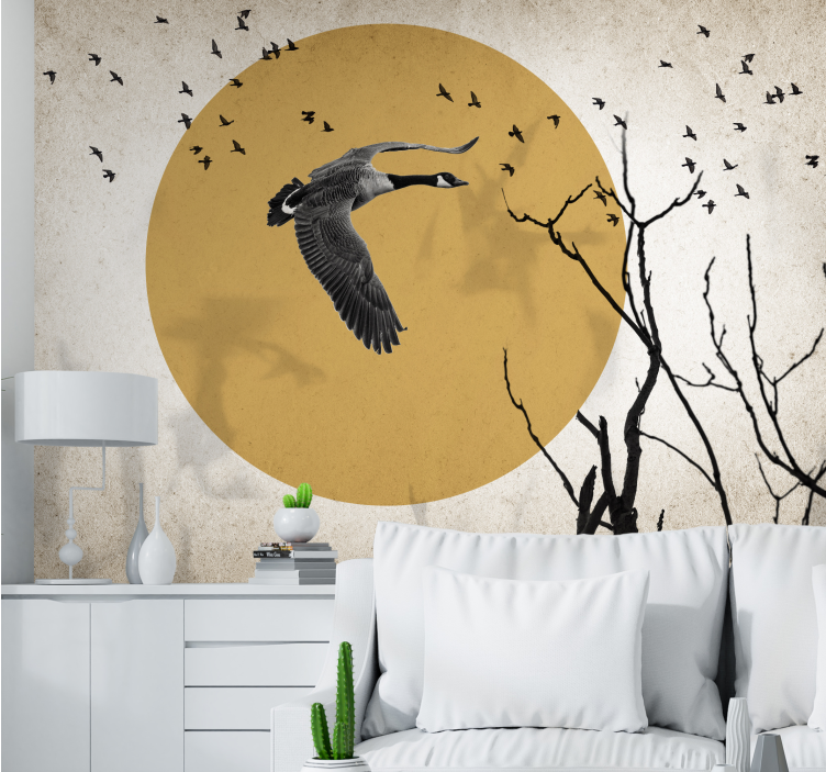 Animals wall mural flying goose silhouette - TenStickers