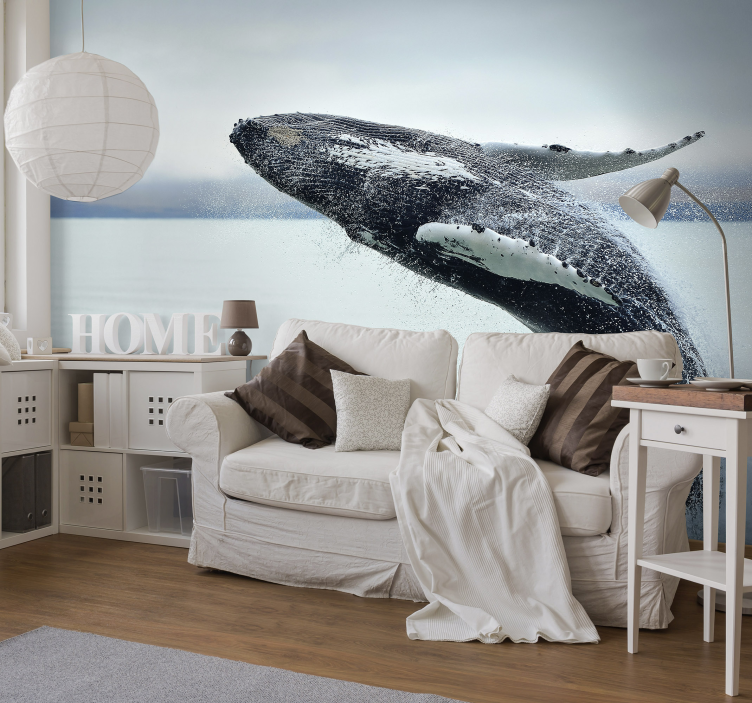 Animals wall mural leaping whale - TenStickers