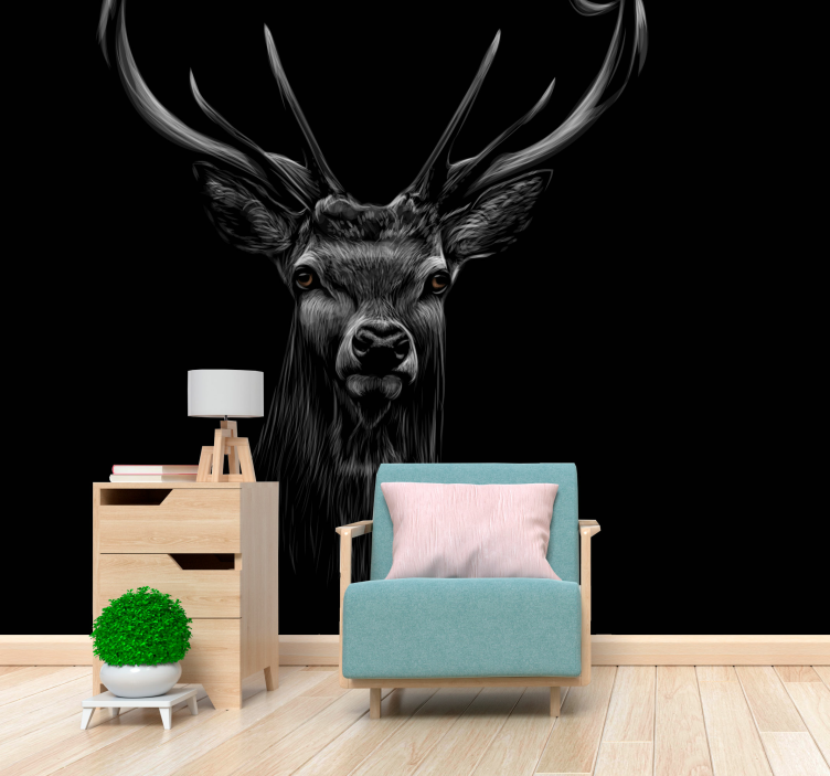 Animals wall mural majestic stag portrait - TenStickers