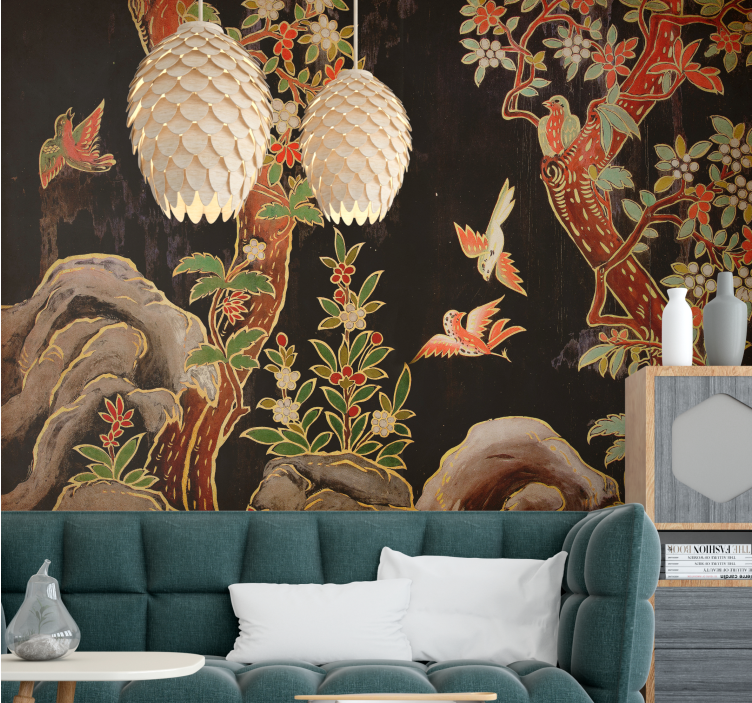 Animals wall mural tropical birds scene - TenStickers