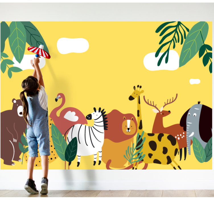 Animals wall mural vibrant creature parade - TenStickers