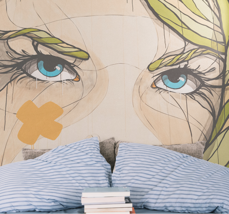 Art wall mural eyes full of expression - TenStickers