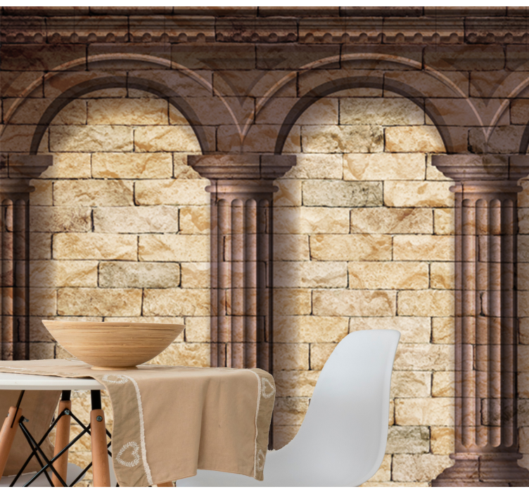 Balcony door on brick wall brick wall mural - TenStickers