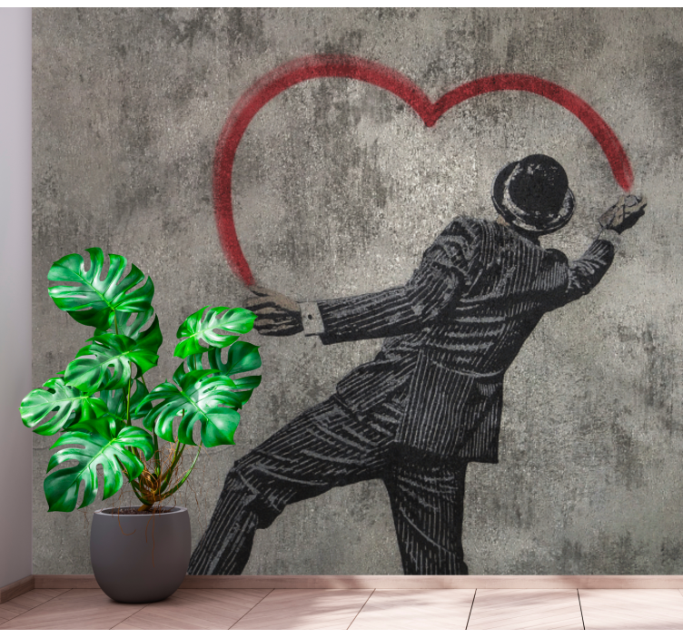 Banksy heart graffity Urban Art Wall Mural - TenStickers