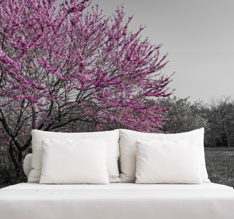 Big light pink tree mural - TenStickers