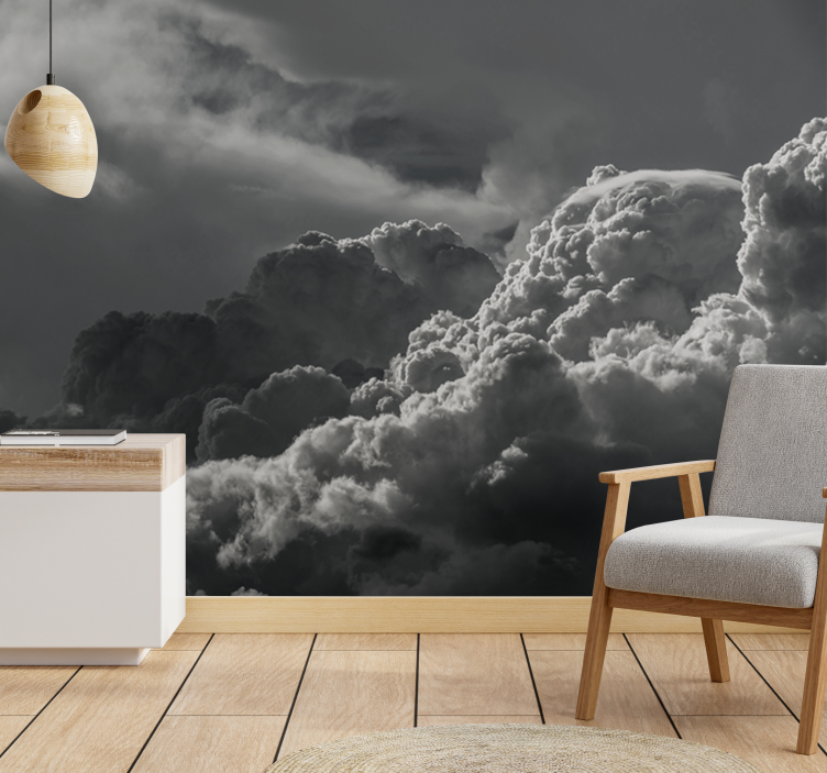 Black and white sky with clouds Wall Mural - TenStickers