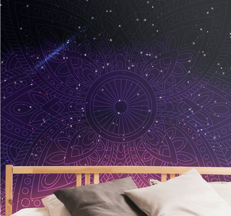 Bohemian Neon mandala wall mural - TenStickers