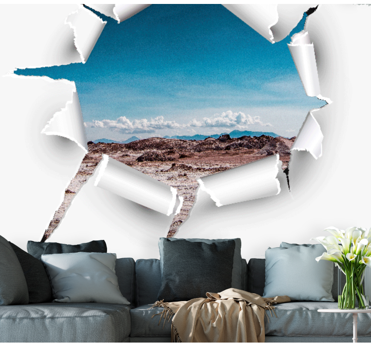 Broken wall cartoon image custom wall mural - TenStickers