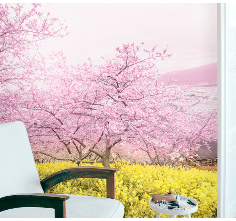 Cherry Blossom Tranquility flower wall mural - TenStickers