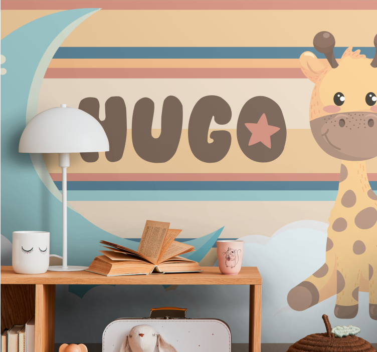 Childrens wall mural adorable giraffe design - TenStickers