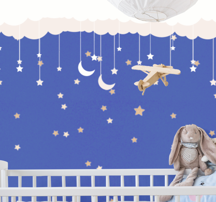 Childrens wall mural night sky adventure - TenStickers