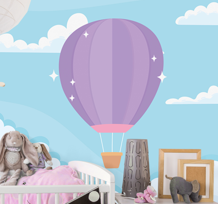 Childrens wall mural playful hot air balloons - TenStickers