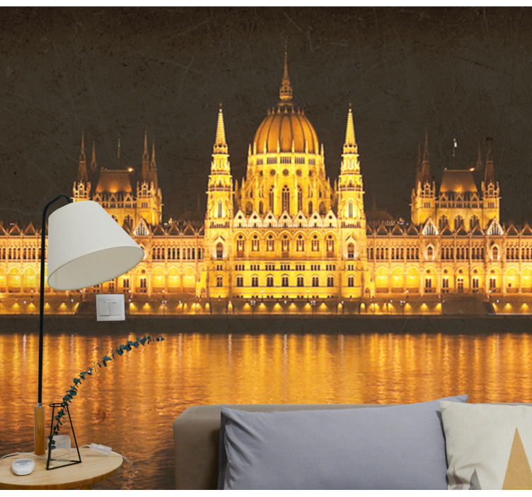 City wall mural budapest night view - TenStickers