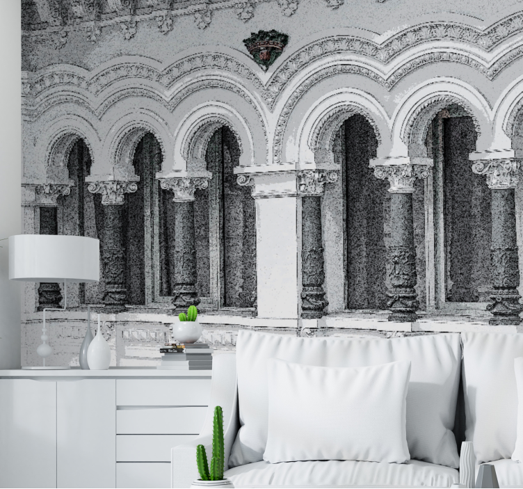Classic art wall mural architectural arches design - TenStickers