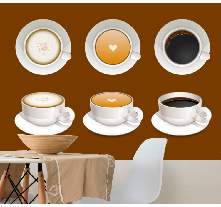 Coffee Cup Designs quote wall mural - TenStickers
