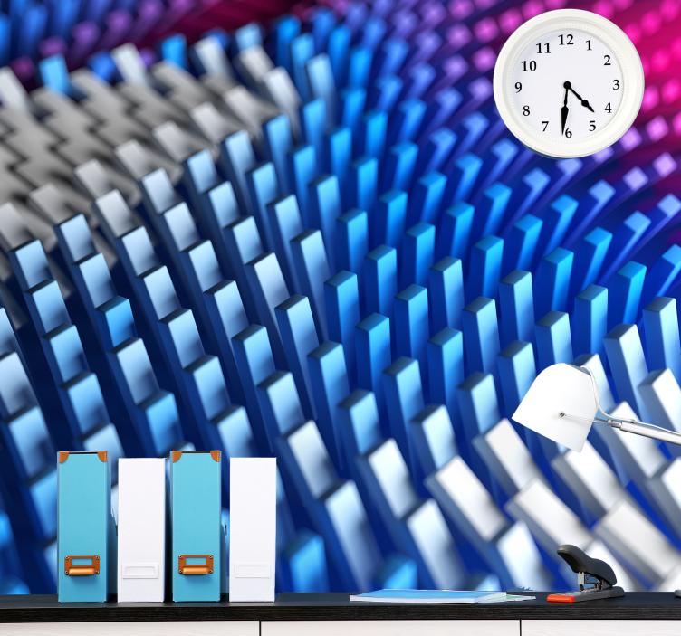 Colourful abstract waves 3D Wall Mural - TenStickers