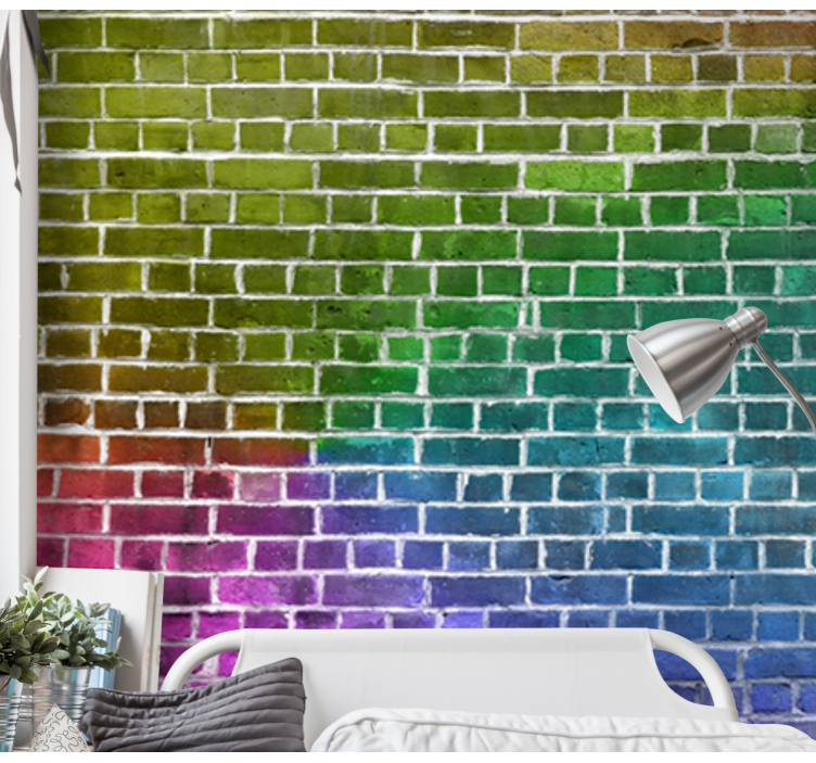 Colourful bricks wall mural - TenStickers