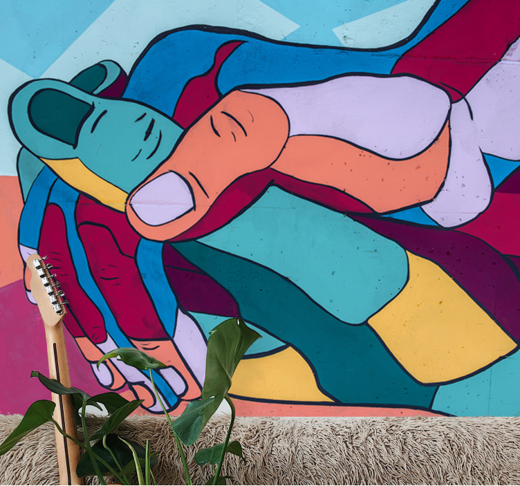 Colourful comic hands Classic Art Wall Mural - TenStickers