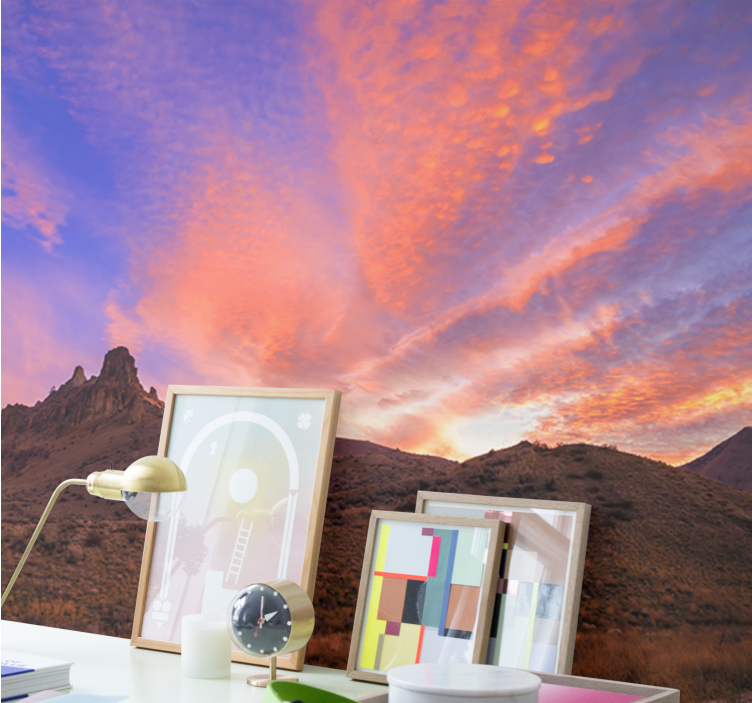 Colourful dawn and mountain Sky Wall Mural - TenStickers