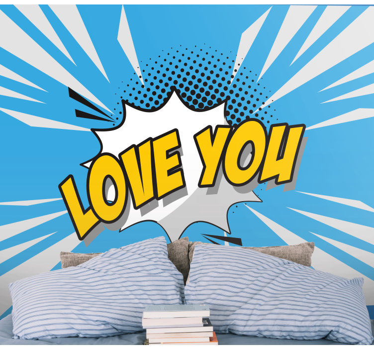 Comic style caption romantic wallpaper photo - TenStickers