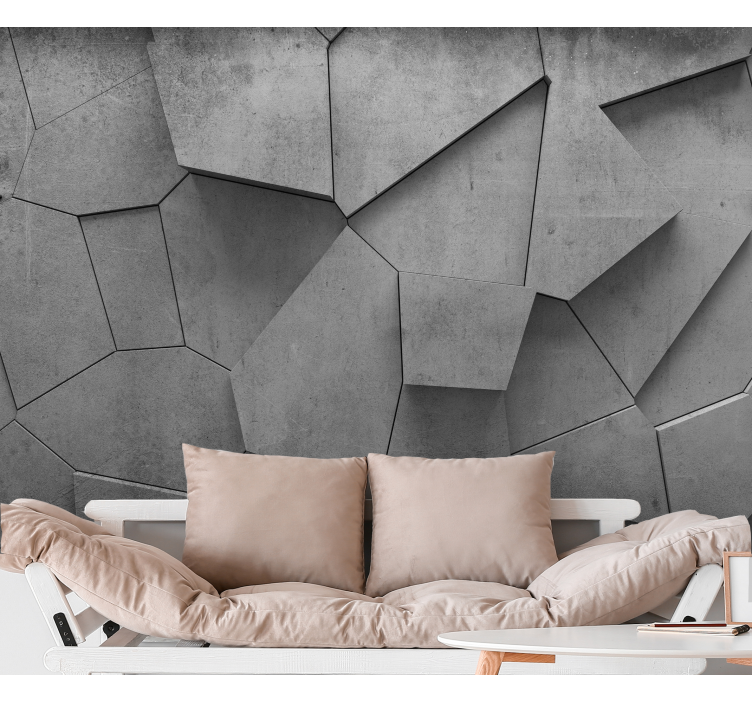Concrete Wall Texture 3D Wall Mural - TenStickers