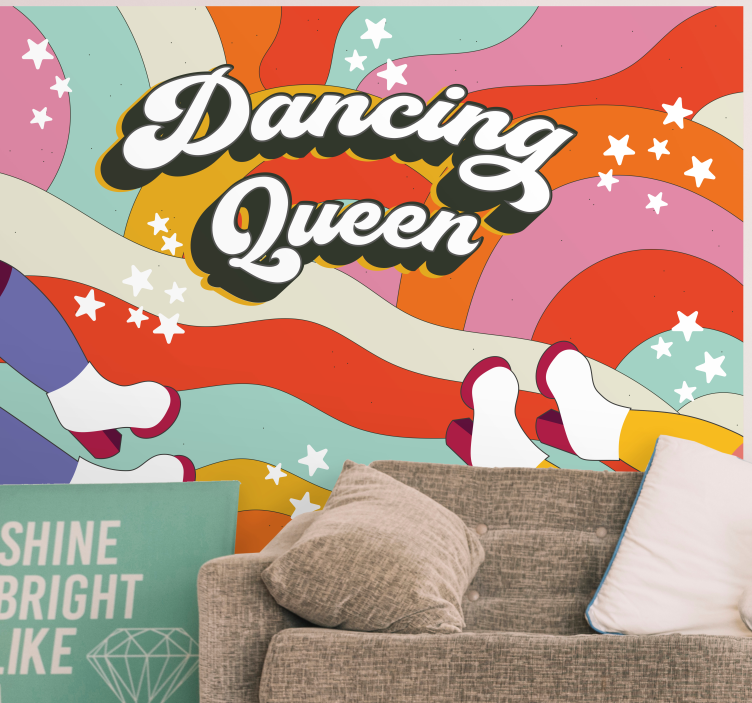 Dancing queen vibes music wall mural - TenStickers