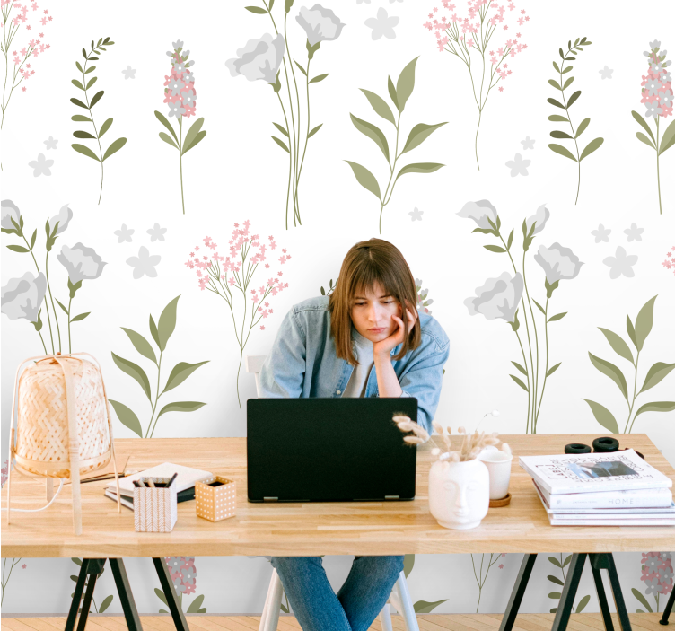 Delicate floral patterns flower wall mural - TenStickers