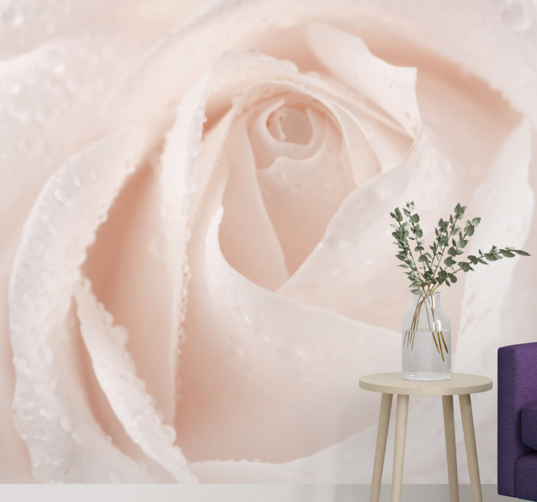 Delicate White Blossom wall mural roses - TenStickers