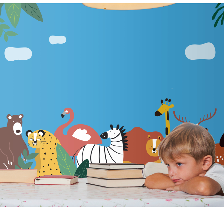 Different animals wall mural - TenStickers