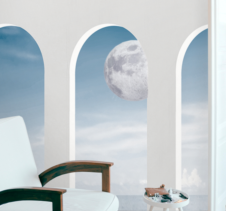 dyllic moon light in greece Sky Wall Mural - TenStickers