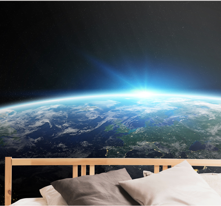 Earth Horizon Glow space wall mural - TenStickers