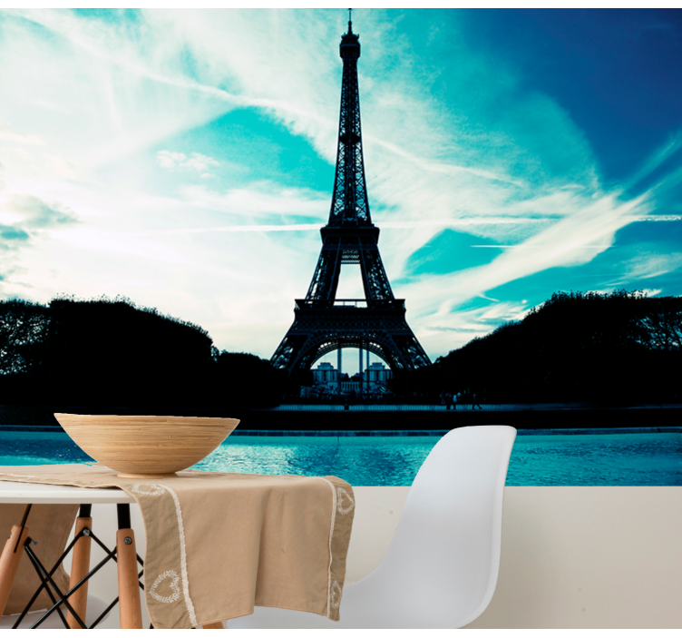 Eiffel Tower Outline paris wall mural - TenStickers