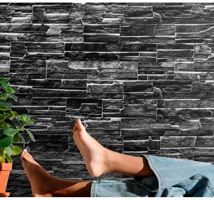 Elegant dark brick wall brick wall mural - TenStickers