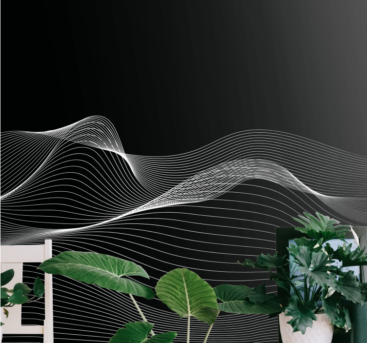 Elegant flowing lines wall mural modern - TenStickers