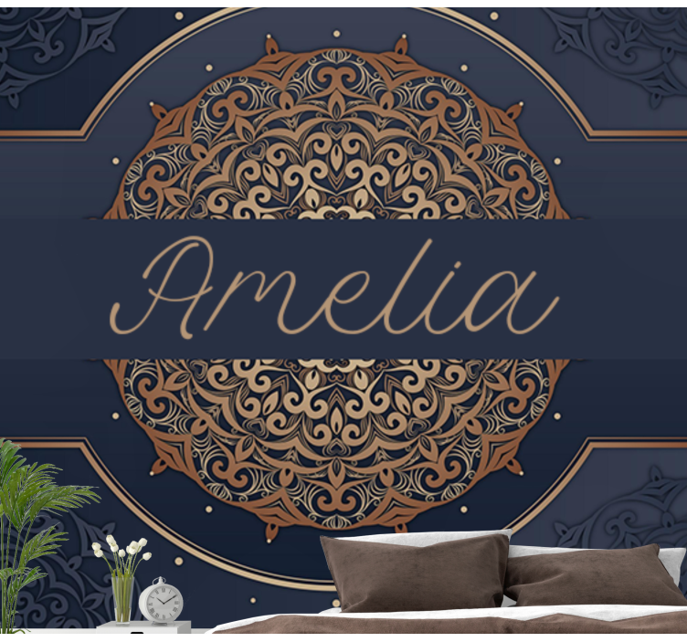 Mandala with personalized text wall mural - TenStickers
