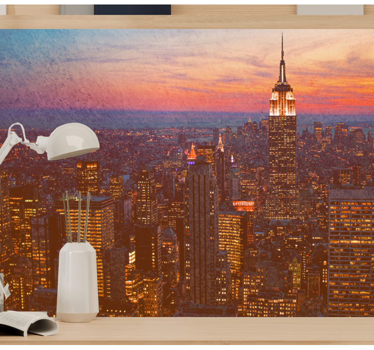 Empire State Sunset city wall mural - TenStickers