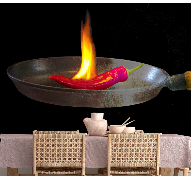 Fiery Chili Pepper wall mural kitchen - TenStickers