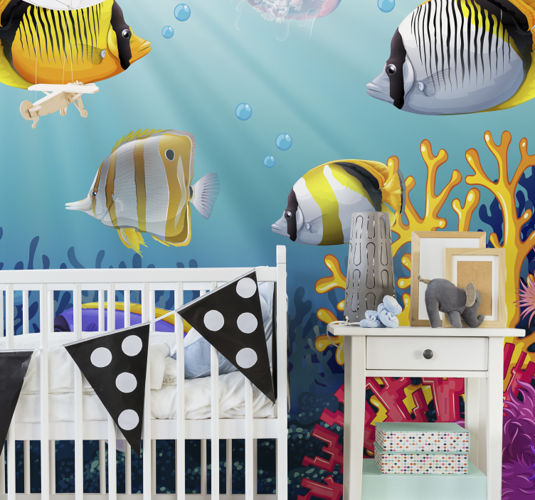 Fish swimming under the sea animal wall mural - TenStickers