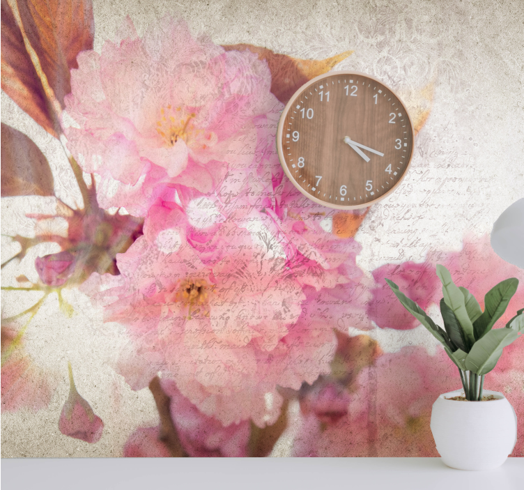 Flower wall mural cherry blossom mural - TenStickers