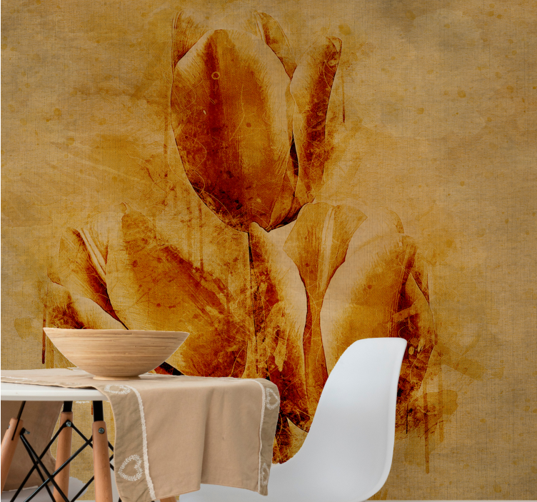 Flower wall mural elegant tulip arrangement - TenStickers