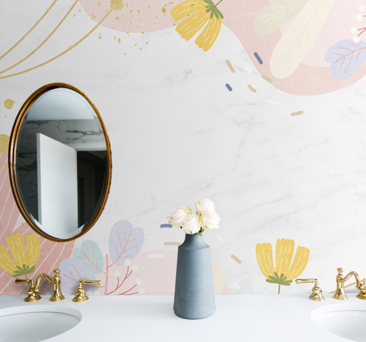 Flower wall mural floral design accents - TenStickers