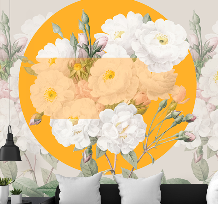 Flower wall mural flourishing floral design - TenStickers