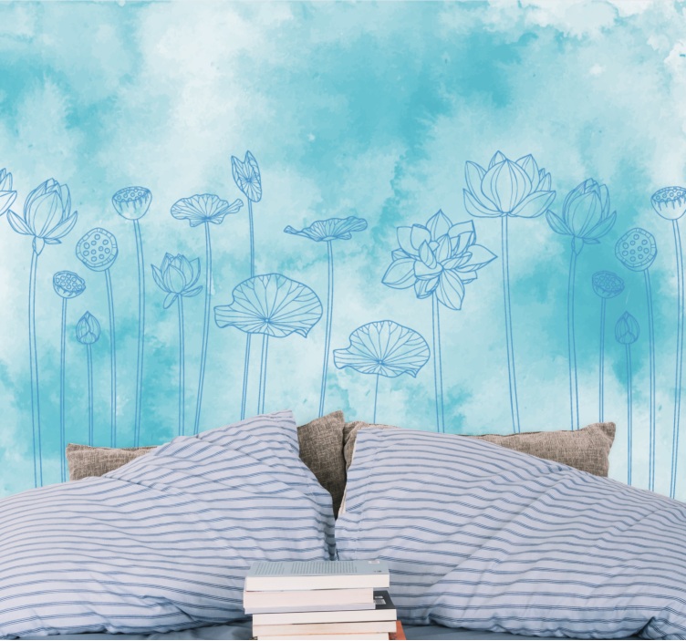 Flower wall mural lotus blossom collection - TenStickers