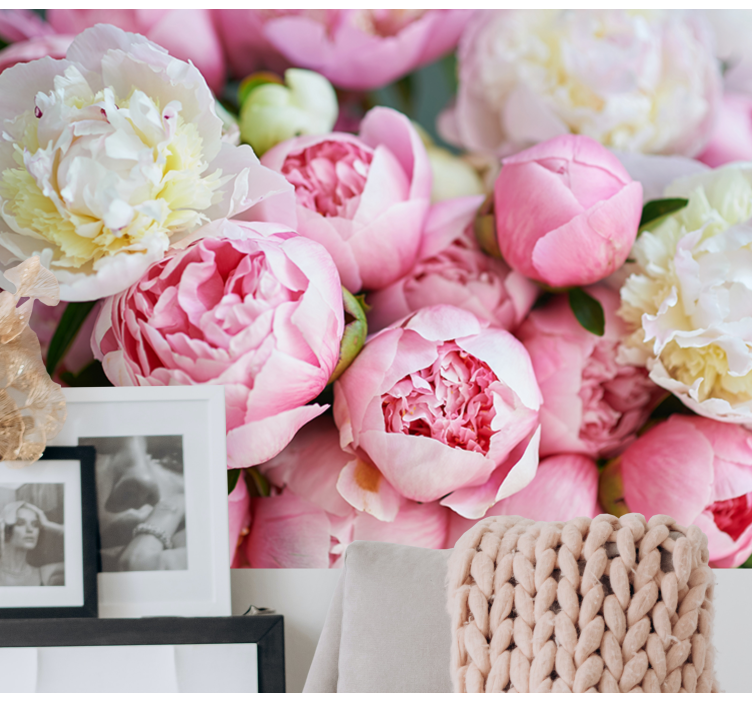 Flower wall mural peony blossom collection - TenStickers