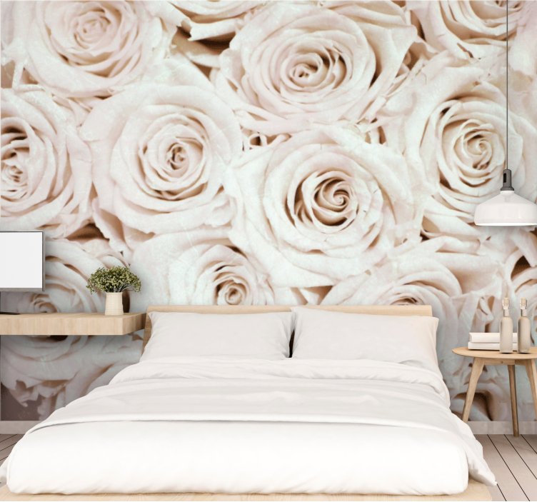 Flower wall mural soft rose arrangement - TenStickers