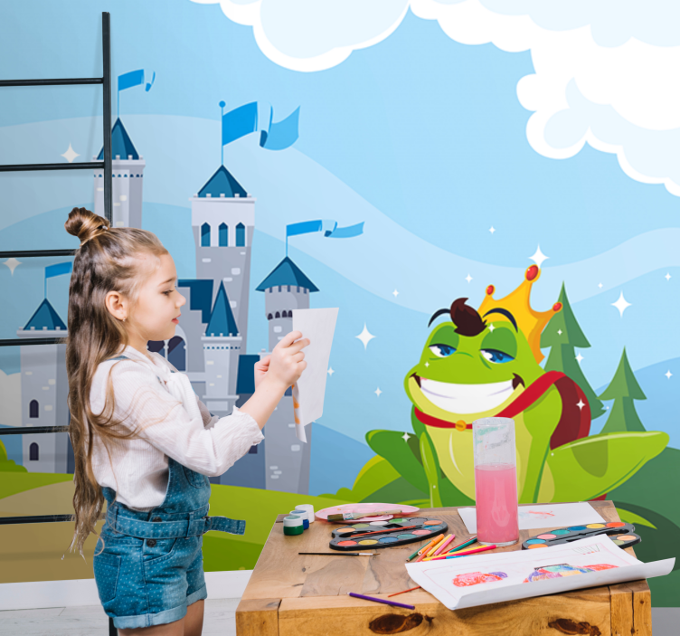 Frog prince with castle fairytale  wall Murals - TenStickers